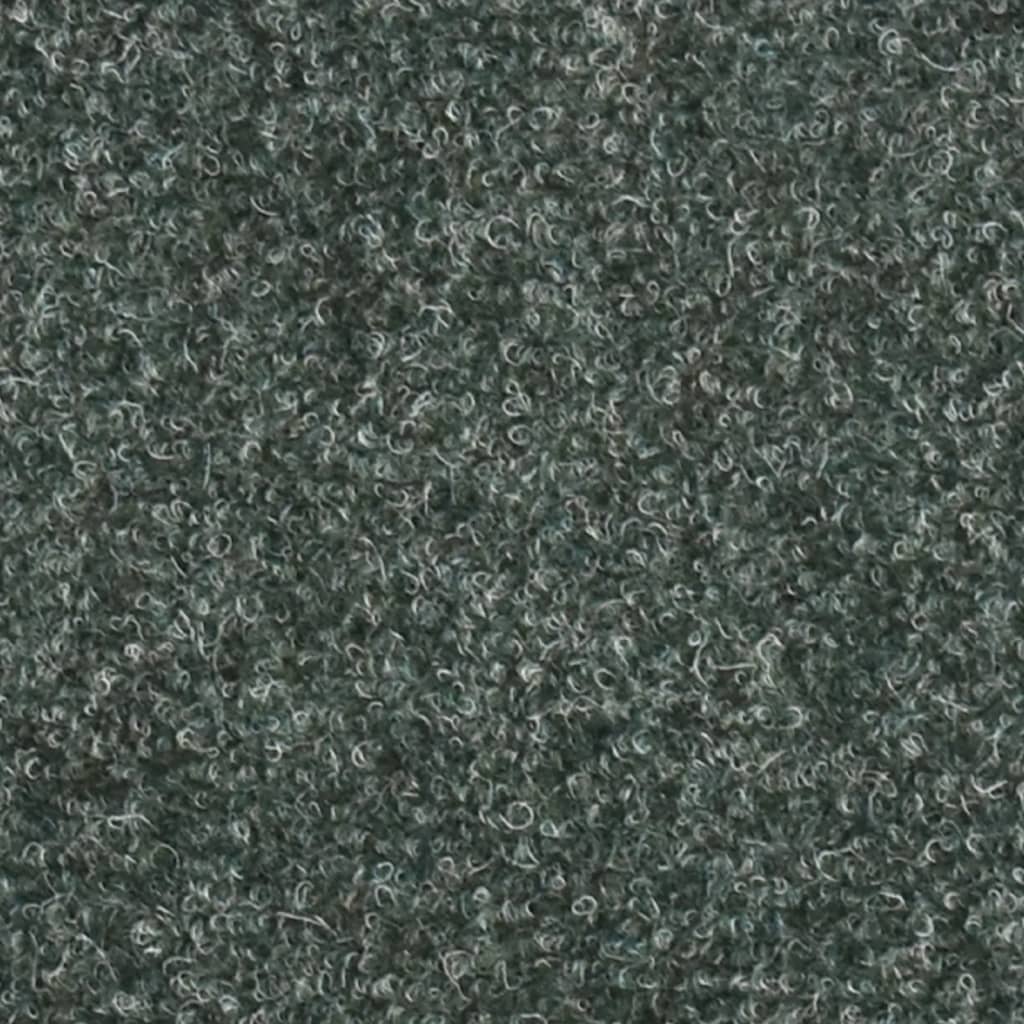 vidaXL kāpņu paklāji, 10 gab., pašlīmējoši, 56x17x3 cm, zaļi