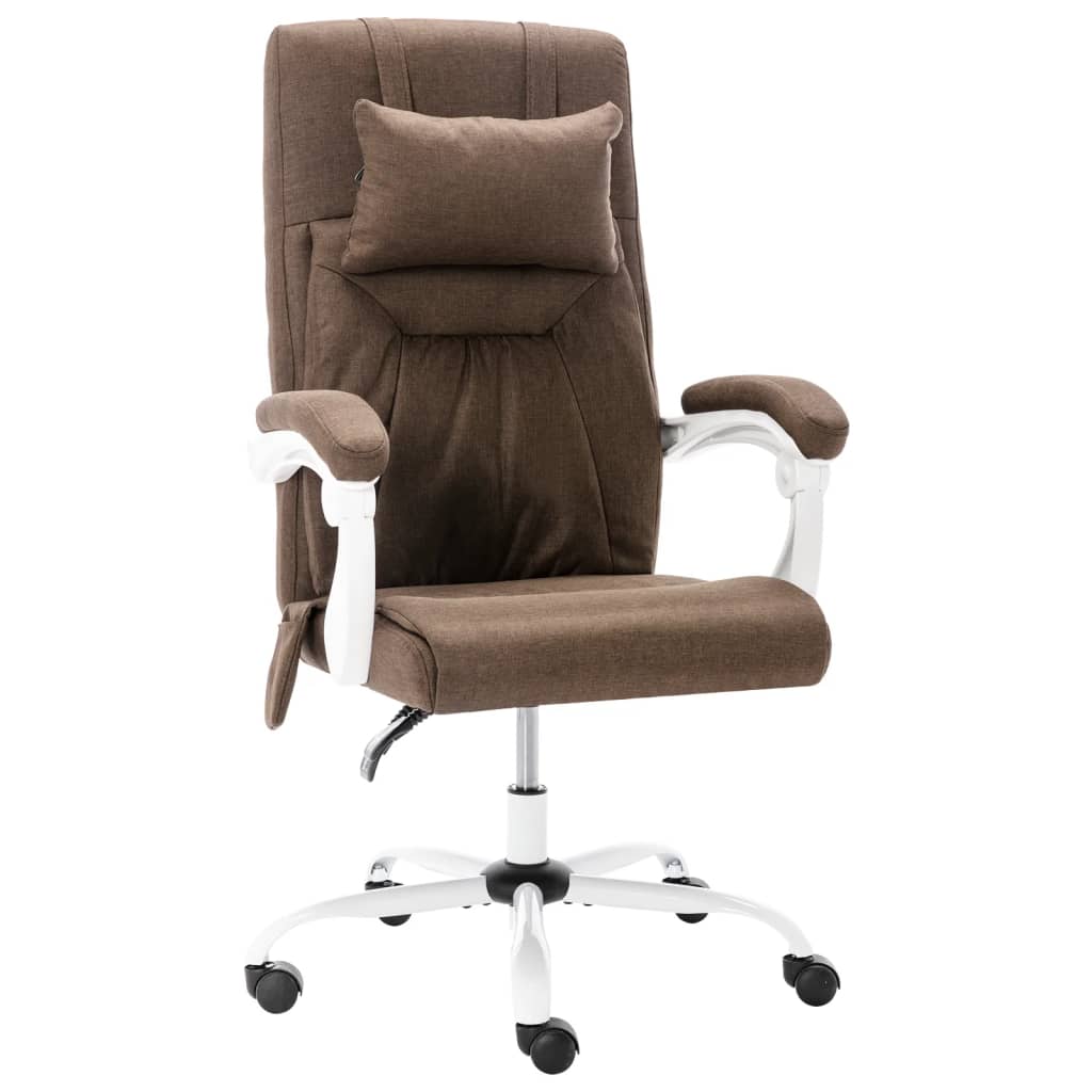 vidaXL biroja masāžas krēsls, brūns audums