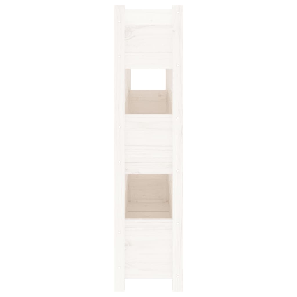 vidaXL puķu kaste, balta, 112x25x104,5 cm, priedes masīvkoks
