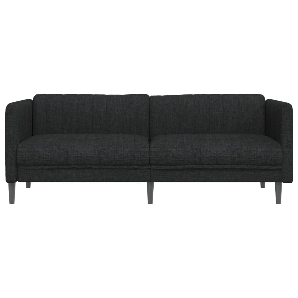 vidaXL trīsvietīgs dīvāns, melns audums