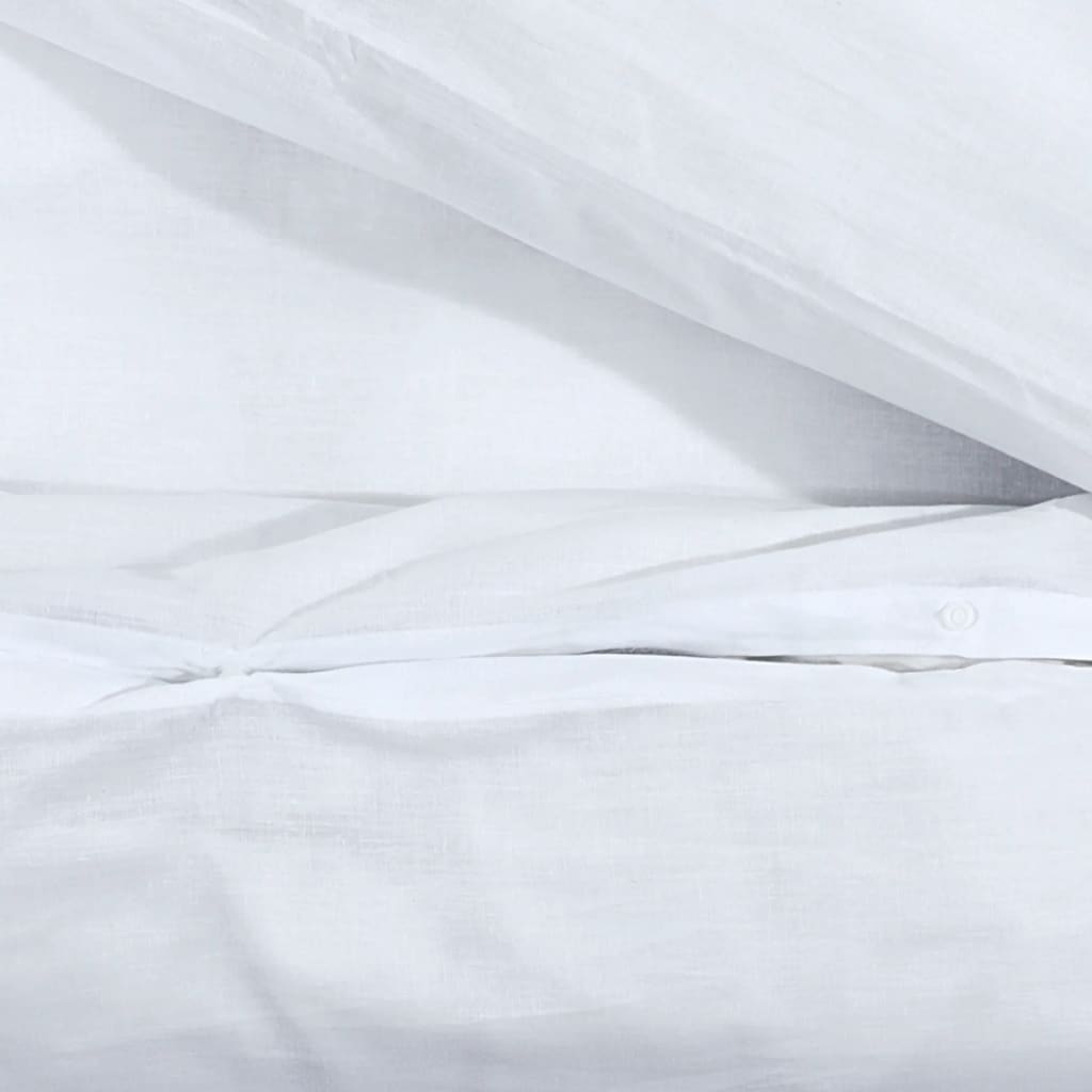 vidaXL gultasveļas komplekts, balts, 220x240 cm, kokvilna