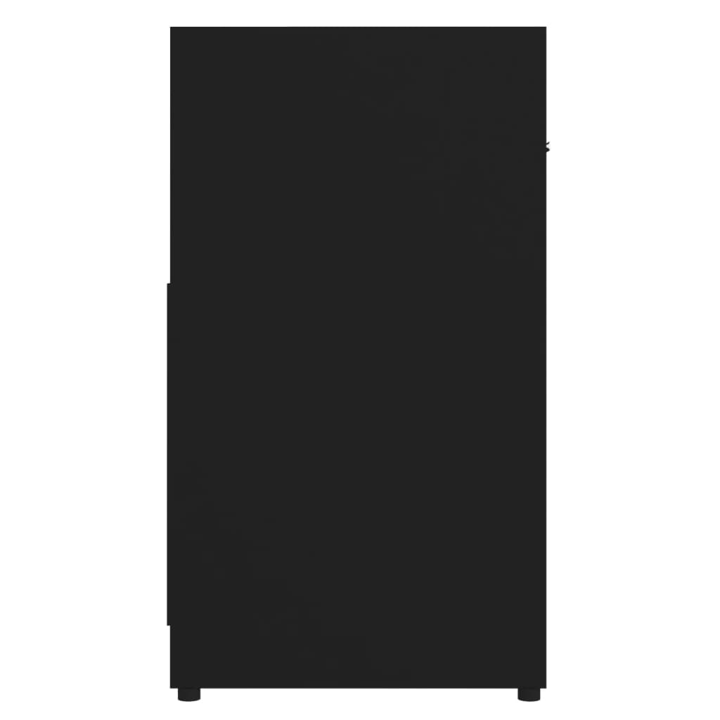 vidaXL vannasistabas skapītis, melns, 60x33x61 cm, skaidu plāksne