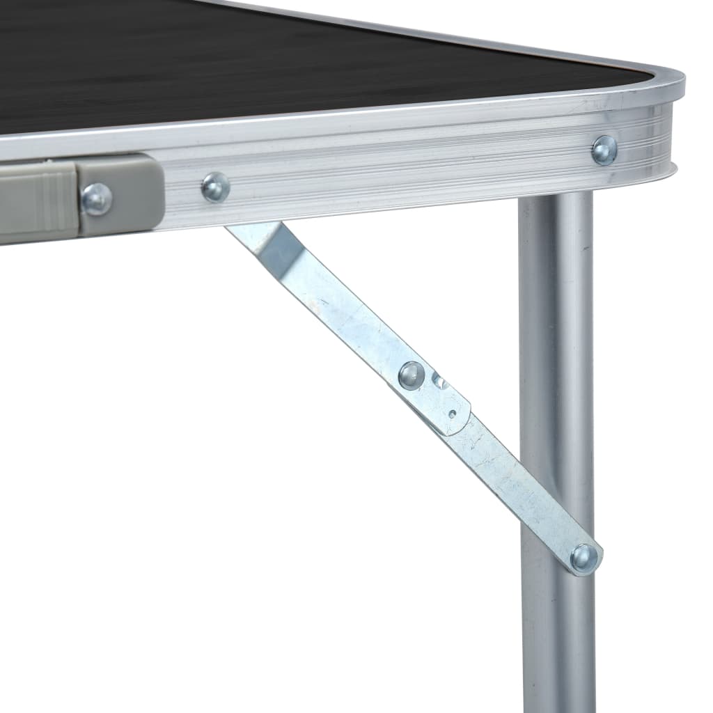 vidaXL saliekams kempinga galds, pelēks, alumīnijs, 180x60 cm