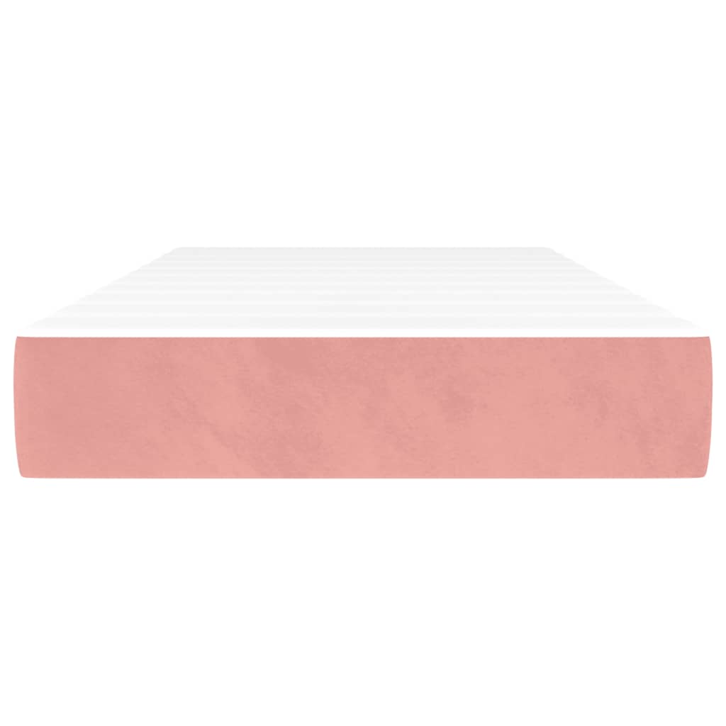 vidaXL kabatu atsperu matracis, rozā, 120x190x20 cm, samts