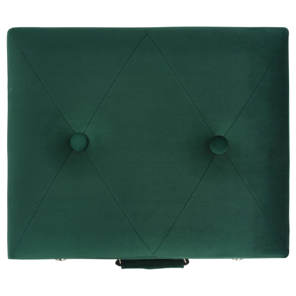 vidaXL sols ar kasti, 40 cm, zaļš samts