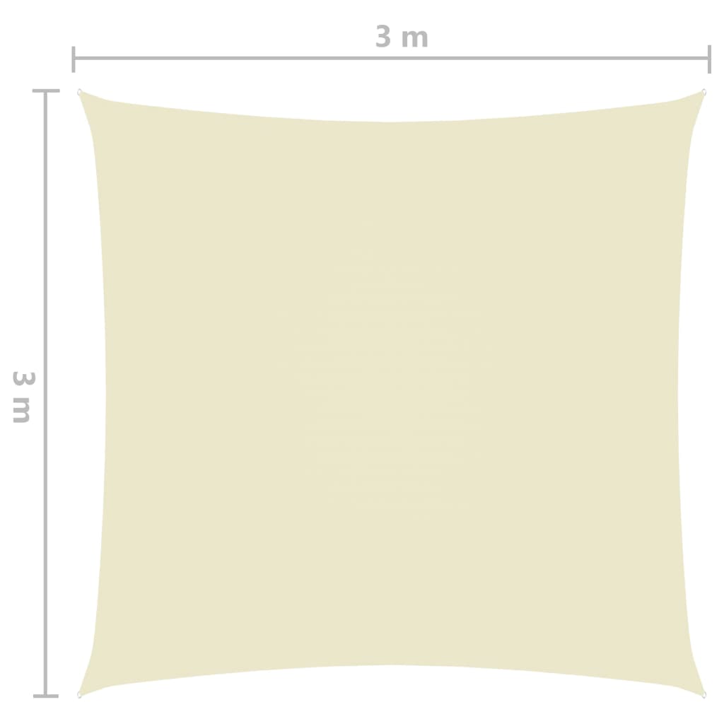 vidaXL saulessargs, 3x3 m, kvadrāta forma, krēmkrāsas oksforda audums