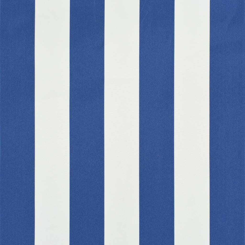 vidaXL markīze, 350x150 cm, sarullējama, zila ar baltu