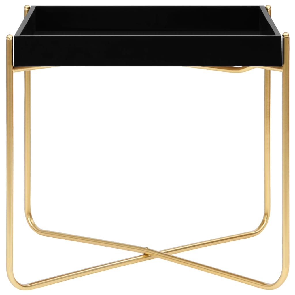 vidaXL galdiņš, melna un zelta krāsa, 38x38x38,5 cm, MDF