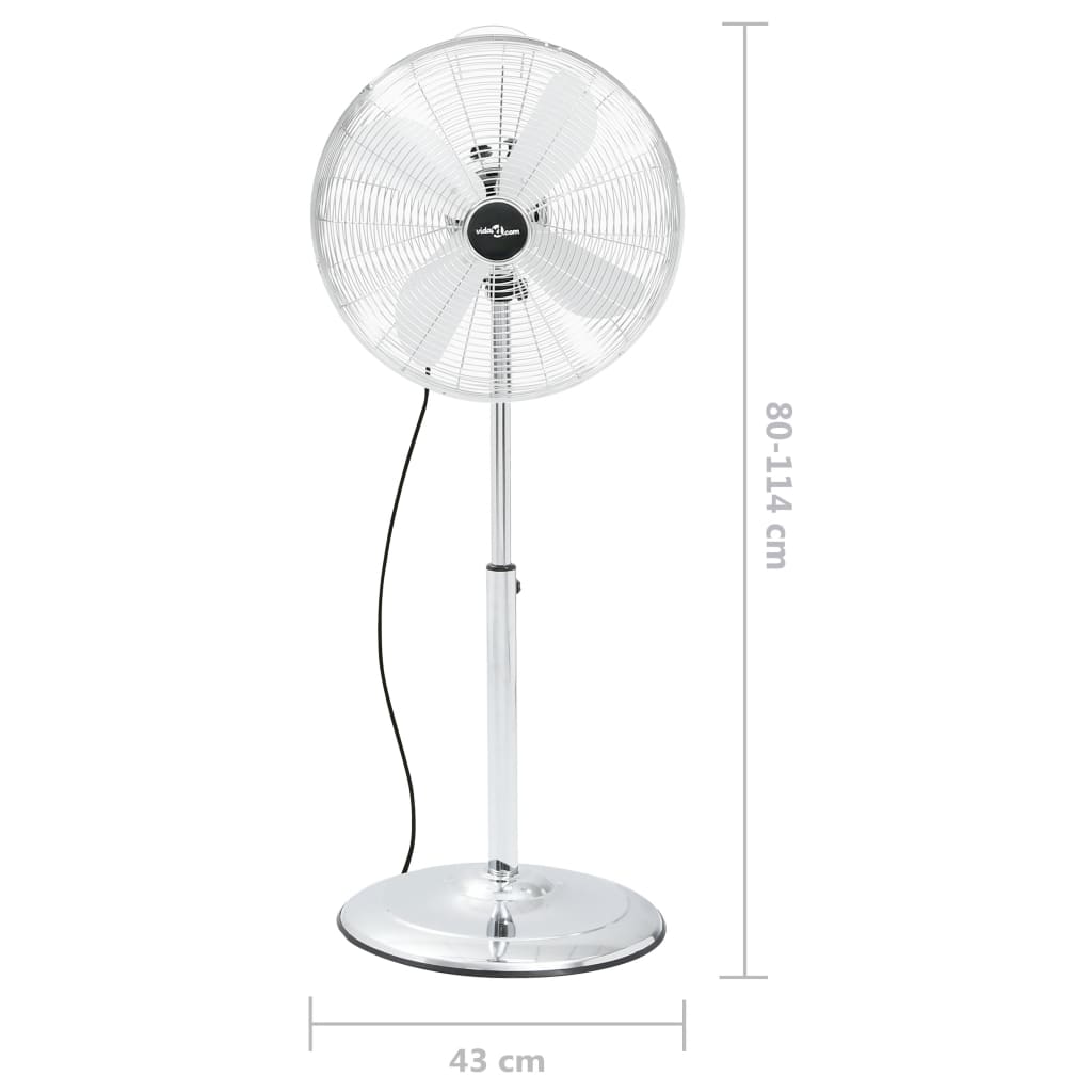 vidaXL grīdas ventilators ar 3 ātrumiem, 40 cm, hromēts