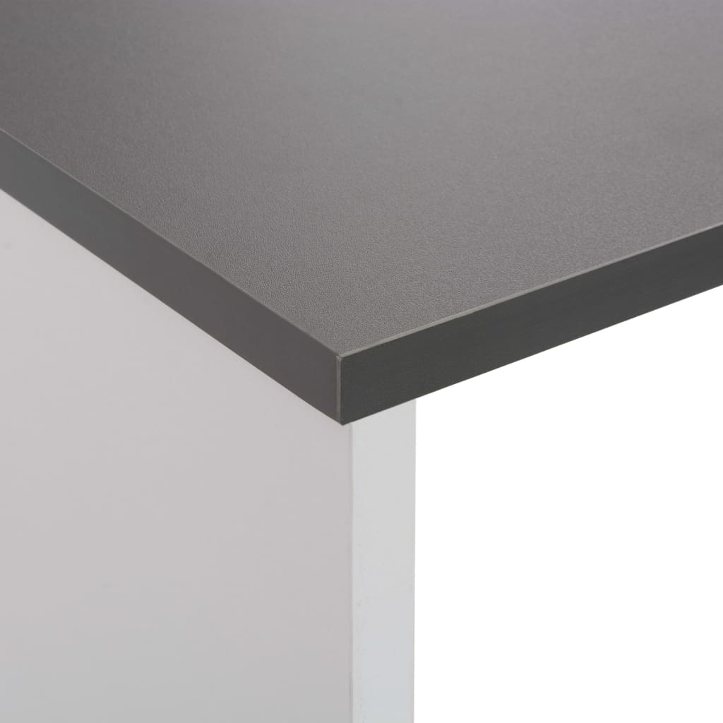vidaXL bāra galds ar divām virsmām, 130x40x120 cm, balts un pelēks