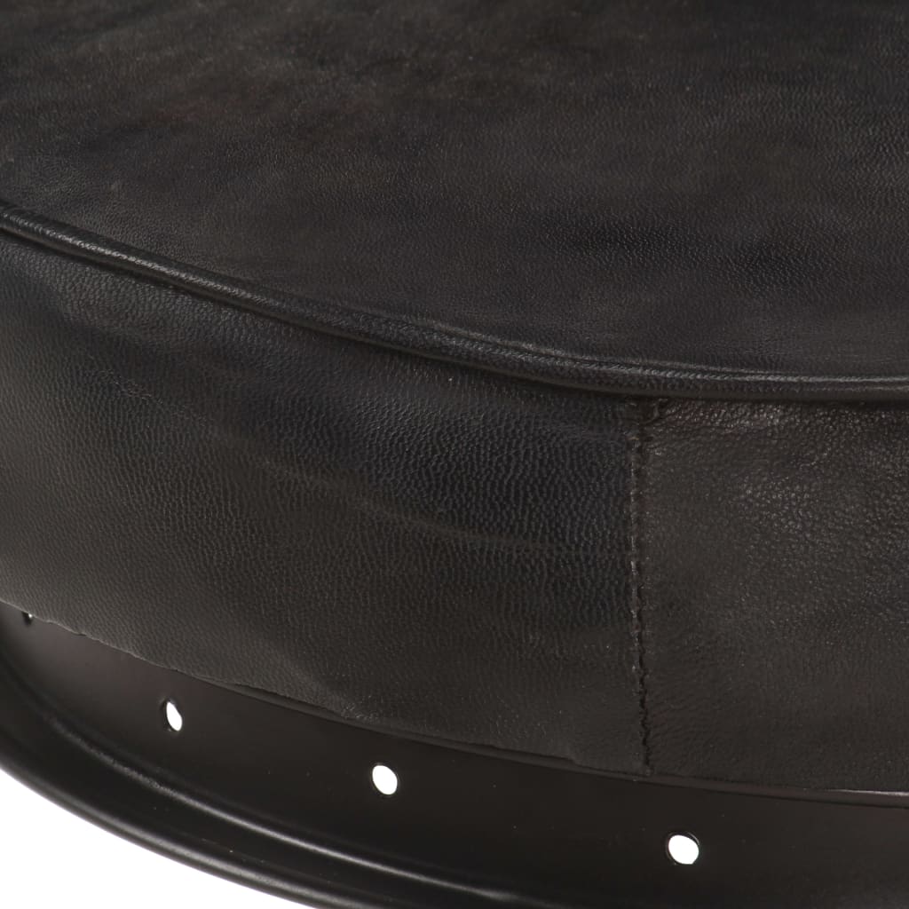 vidaXL bāra krēsli, 2 gab., melna dabīgā kazas āda