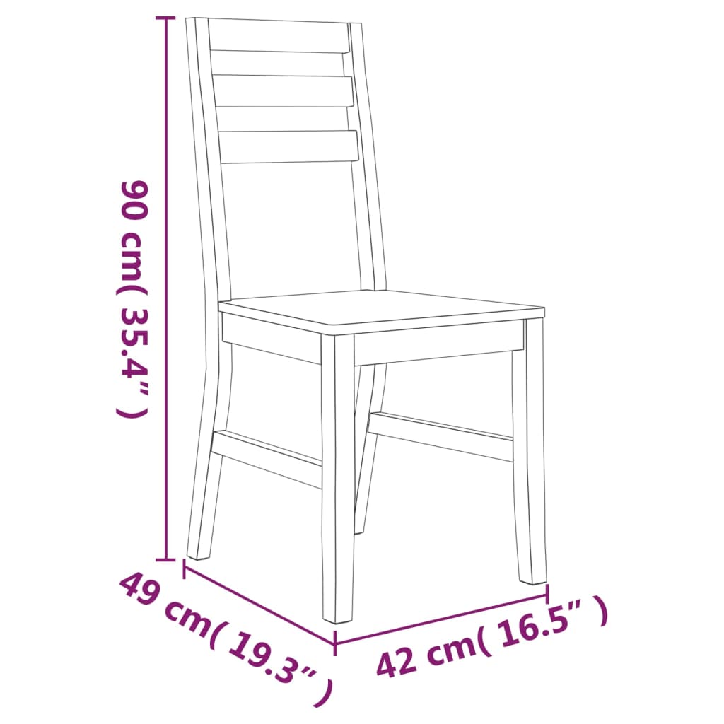 vidaXL virtuves krēsli, 2 gab., akācijas masīvkoks