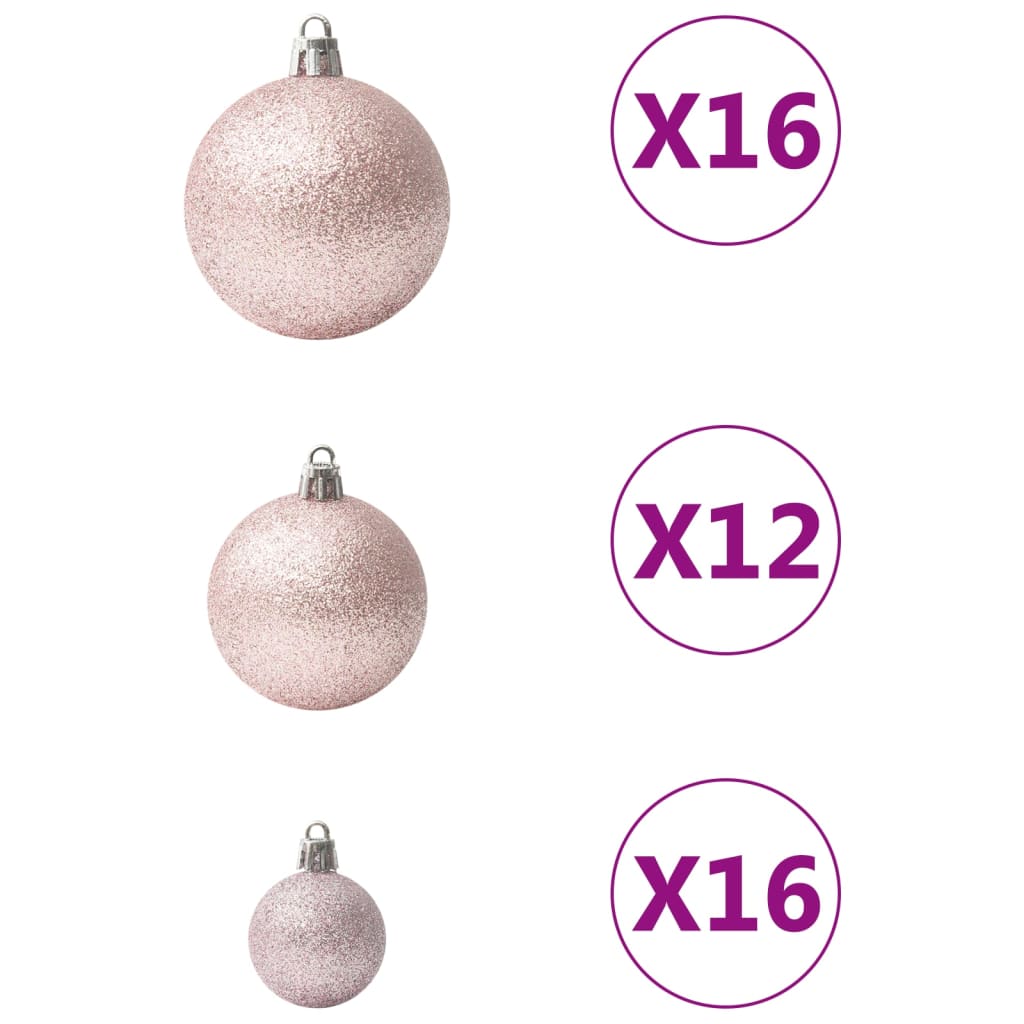 vidaXL Ziemassvētku bumbas, 100 gab., rozā