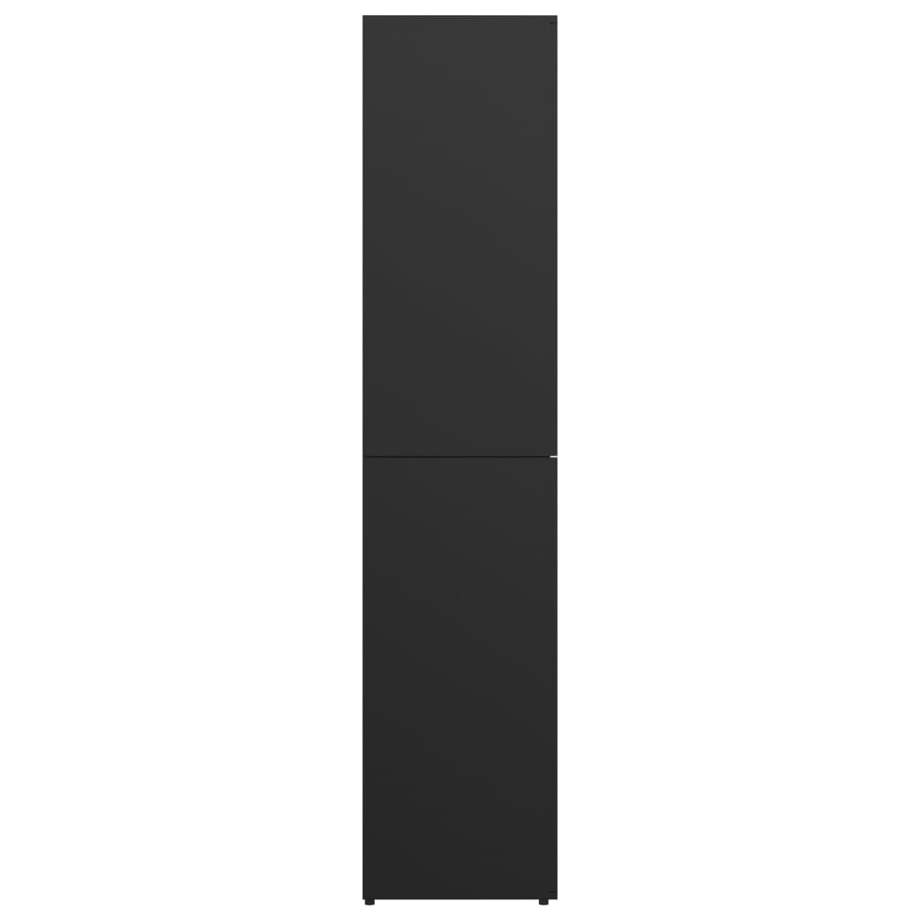 vidaXL apavu skapis, melns, 80x39x178 cm, kokskaidu plāksne