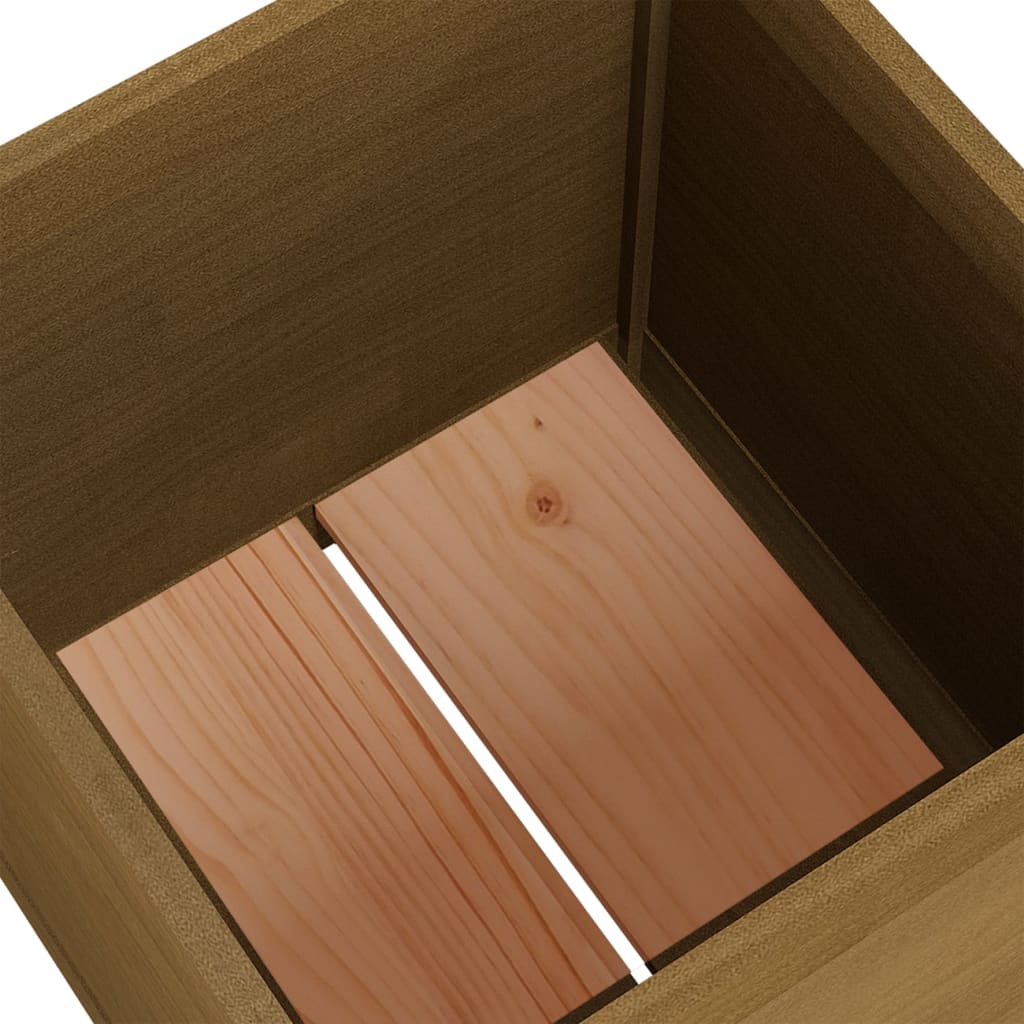 vidaXL dārza puķu kastes, 2 gab., brūnas, 50x50x50 cm, priedes koks