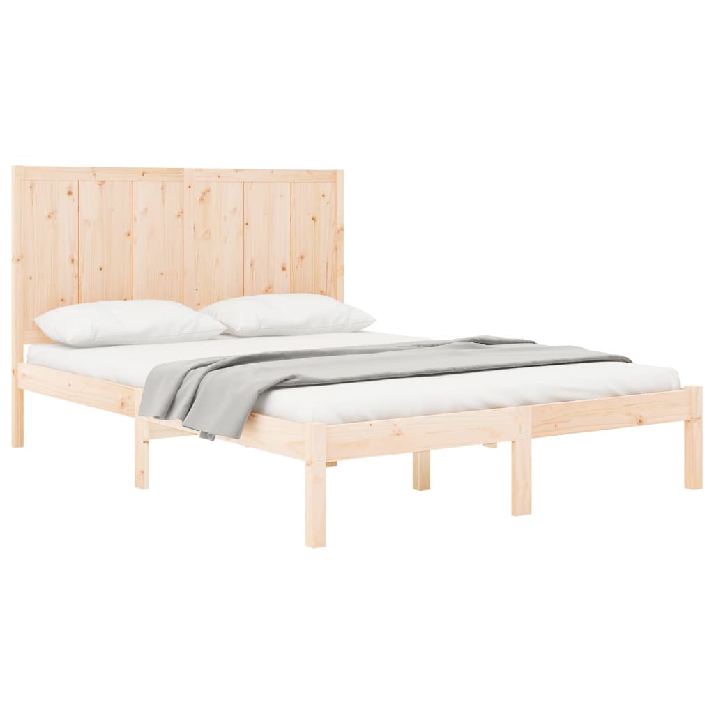 vidaXL gultas rāmis, priedes masīvkoks, 150x200 cm, liels, divvietīgs