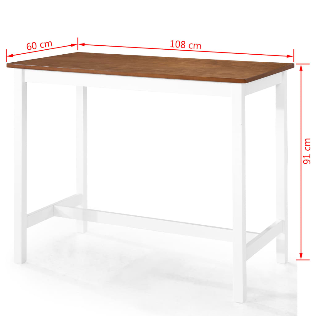 vidaXL bāra galda un krēslu komplekts, 5 gab., masīvkoks