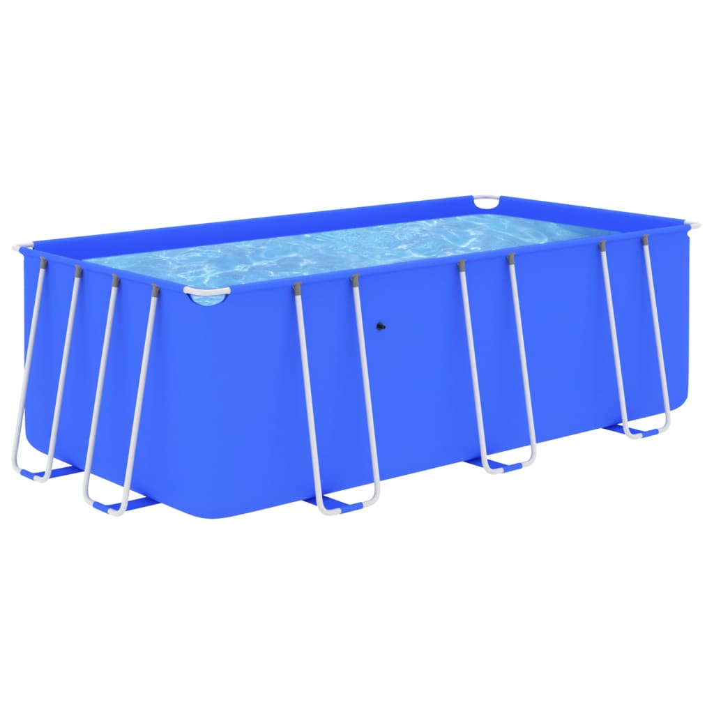vidaXL peldbaseins ar tērauda rāmi, 400x207x122 cm, zils