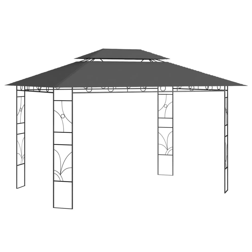 vidaXL dārza nojume, 4x3x2,7 m, antracītpelēka, 160 g/m²