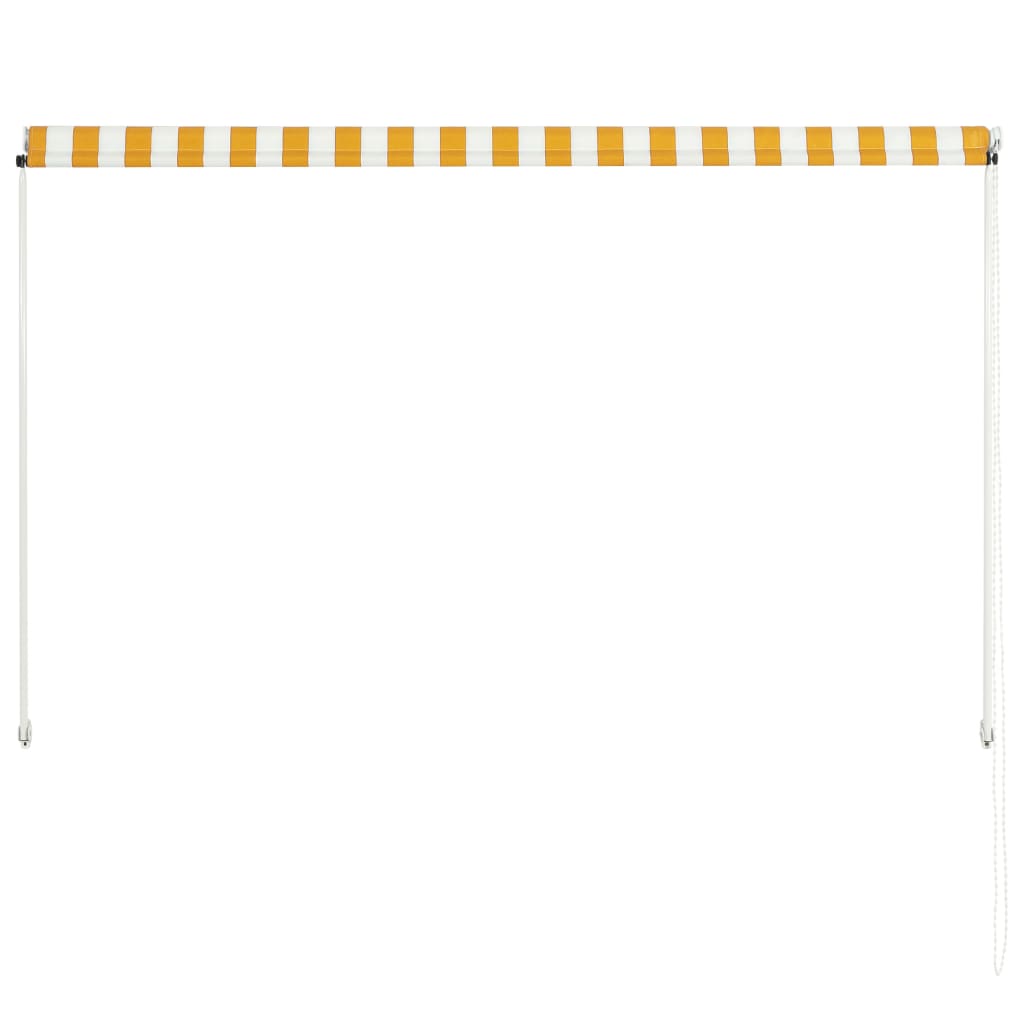 vidaXL markīze, 200x150 cm, sarullējama, dzeltena ar baltu