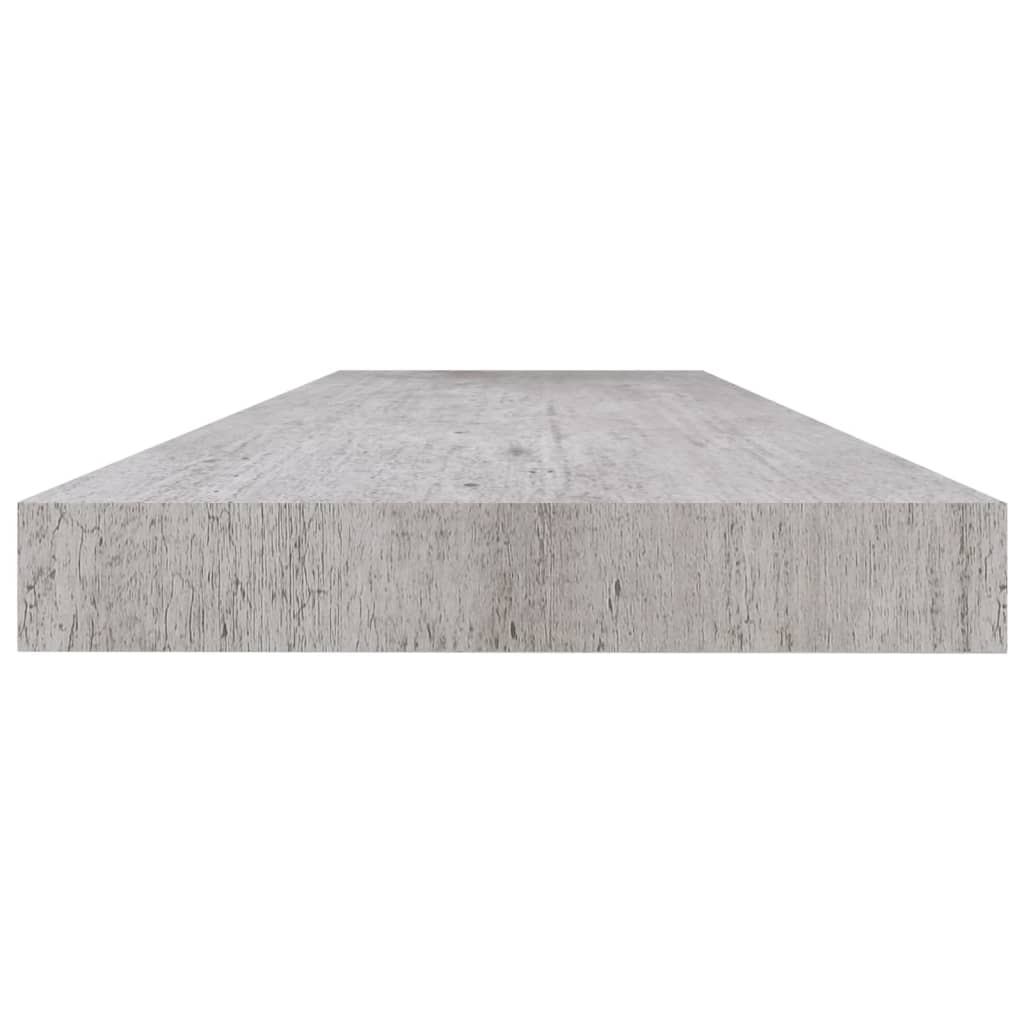 vidaXL sienas plaukti, 4 gab., betona pelēki, 120x23,5x3,8 cm, MDF
