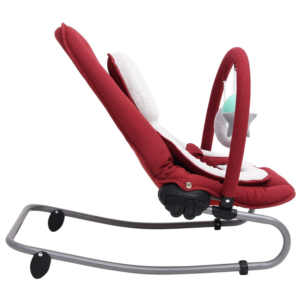 vidaXL bērnu šūpuļkrēsls, sarkans, tērauds