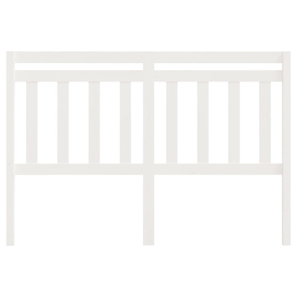 vidaXL gultas galvgalis, balts, 126x4x100 cm, priedes masīvkoks
