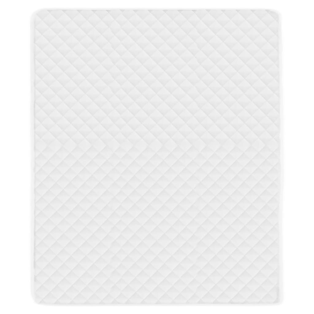 vidaXL stepēts matrača pārvalks, balts, 180x200 cm, viegls