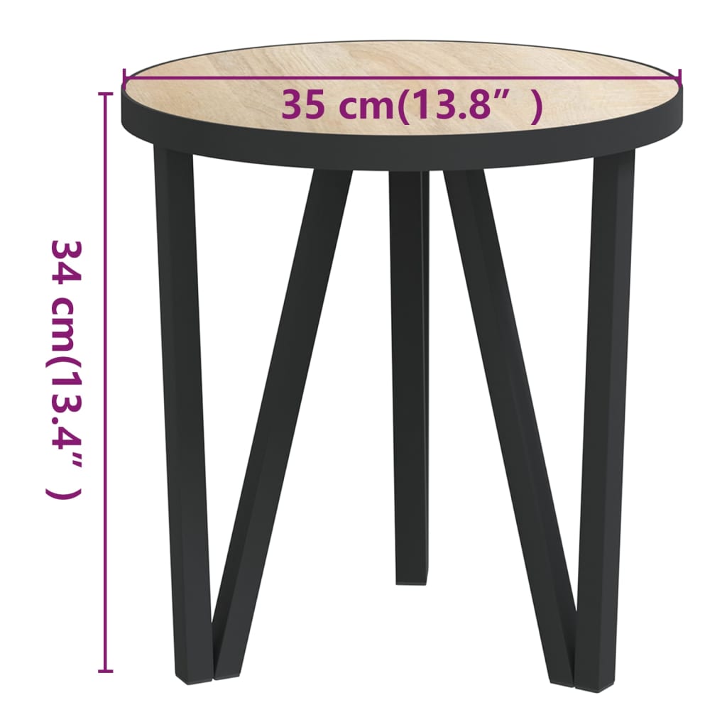 vidaXL tējas galdiņš, ozolkoka krāsa, Ø35 cm, MDF