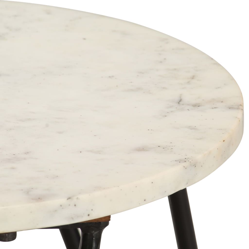 vidaXL kafijas galdiņš, 40x40x40 cm, akmens, balta marmora tekstūra
