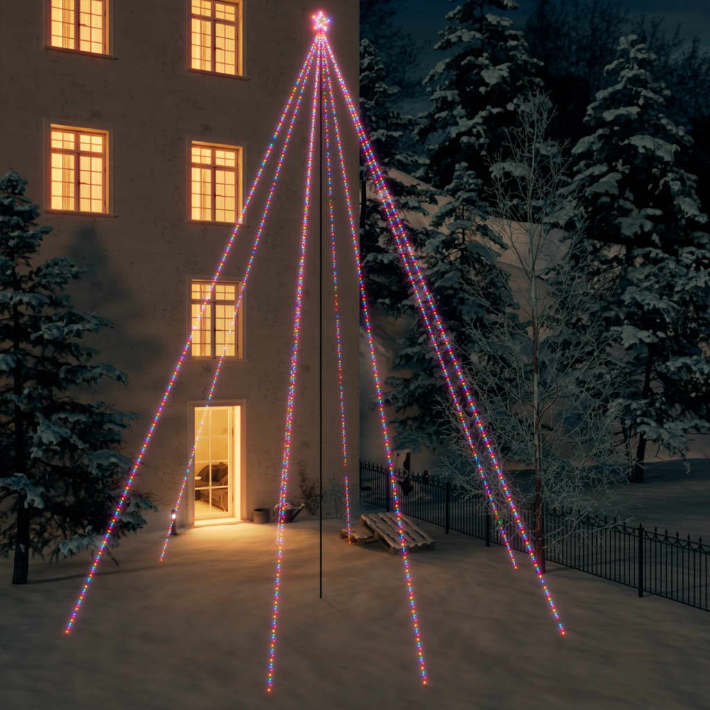 vidaXL Ziemassvētku koka gaismiņas, 1300 LED, 8 m, daudzkrāsainas