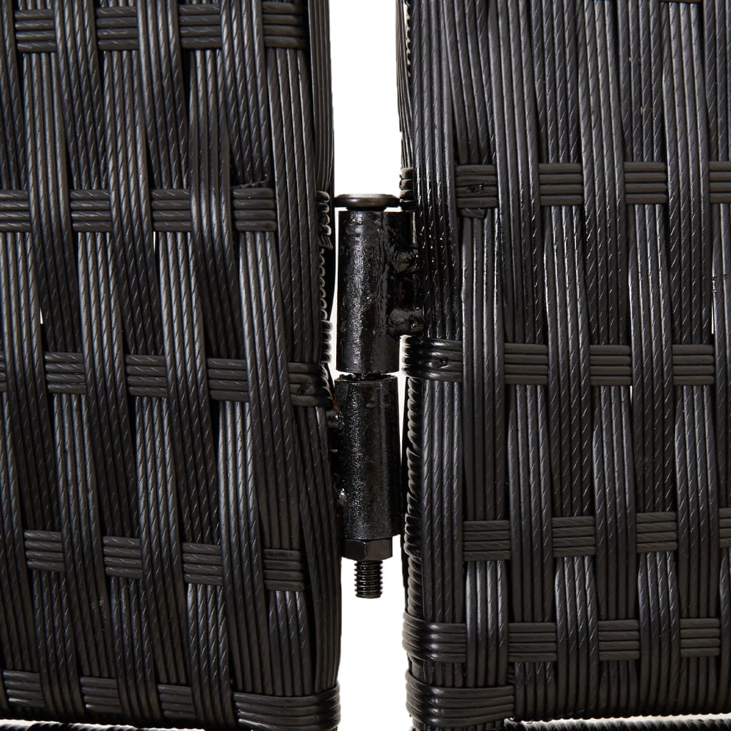 vidaXL istabas sadalītājs, 6 paneļi, melna polirotangpalma