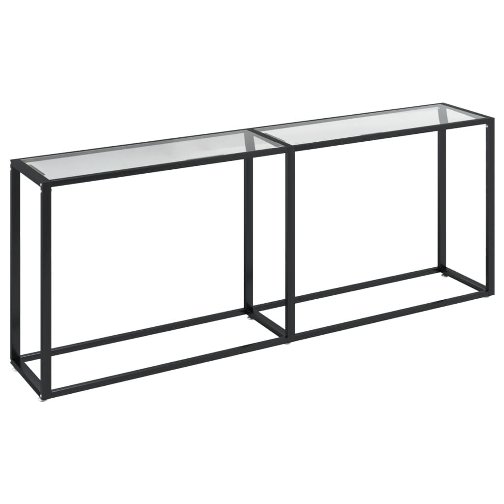vidaXL konsoles galdiņš, 200x35x75,5 cm, caurspīdīgs rūdīts stikls
