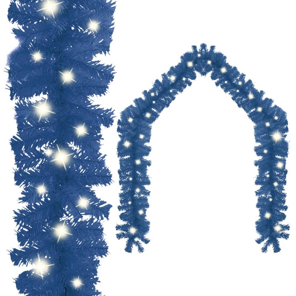 vidaXL Ziemassvētku vītne ar LED lampiņām, 10 m, zila