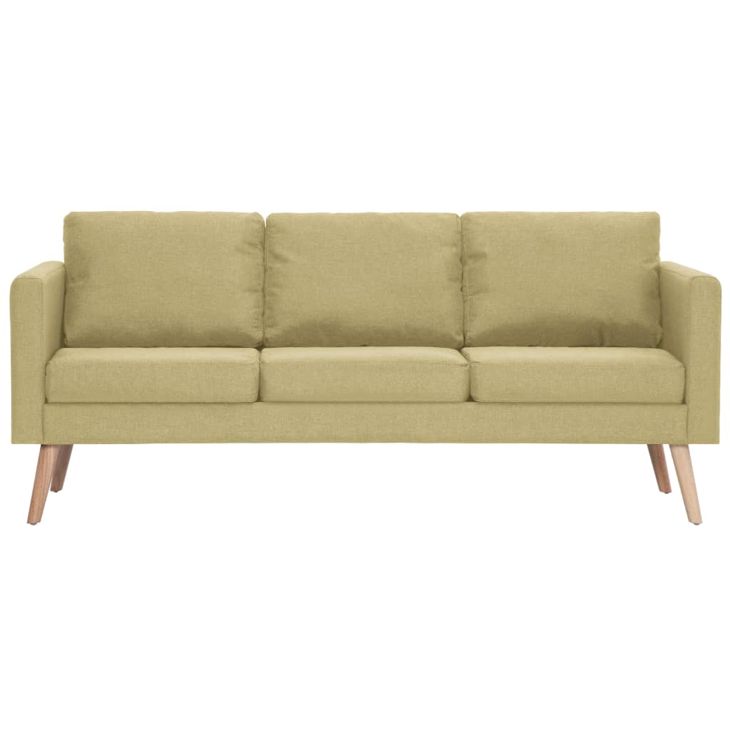 vidaXL trīsvietīgs dīvāns, zaļš audums