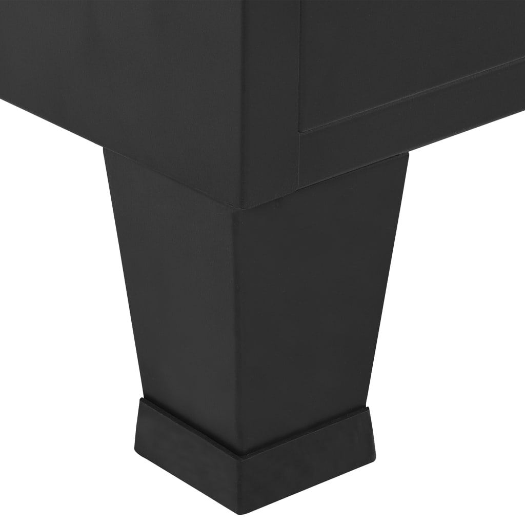 vidaXL skapis, melns, 90x40x140 cm, tērauds, industriāls dizains