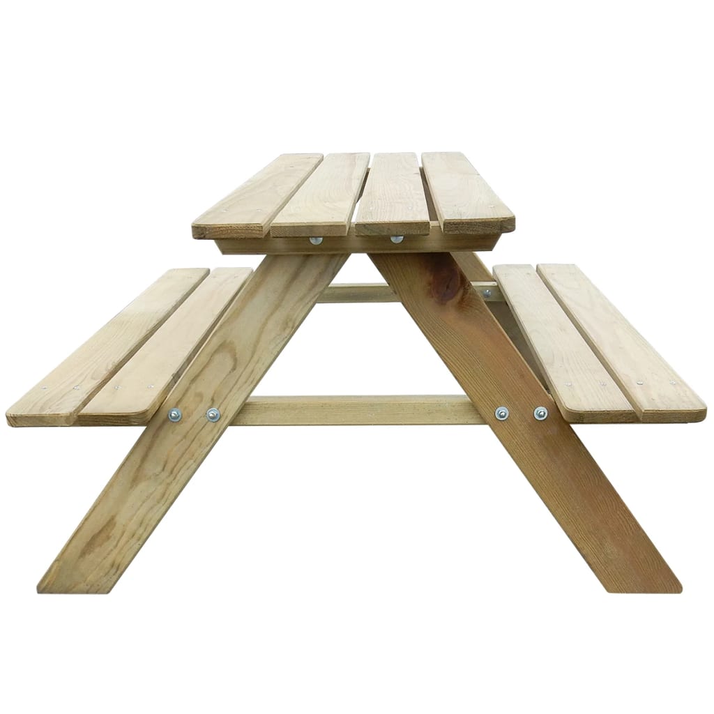 vidaXL bērnu piknika galds, 89 x 89,6 x 50,8 cm, priedes koks