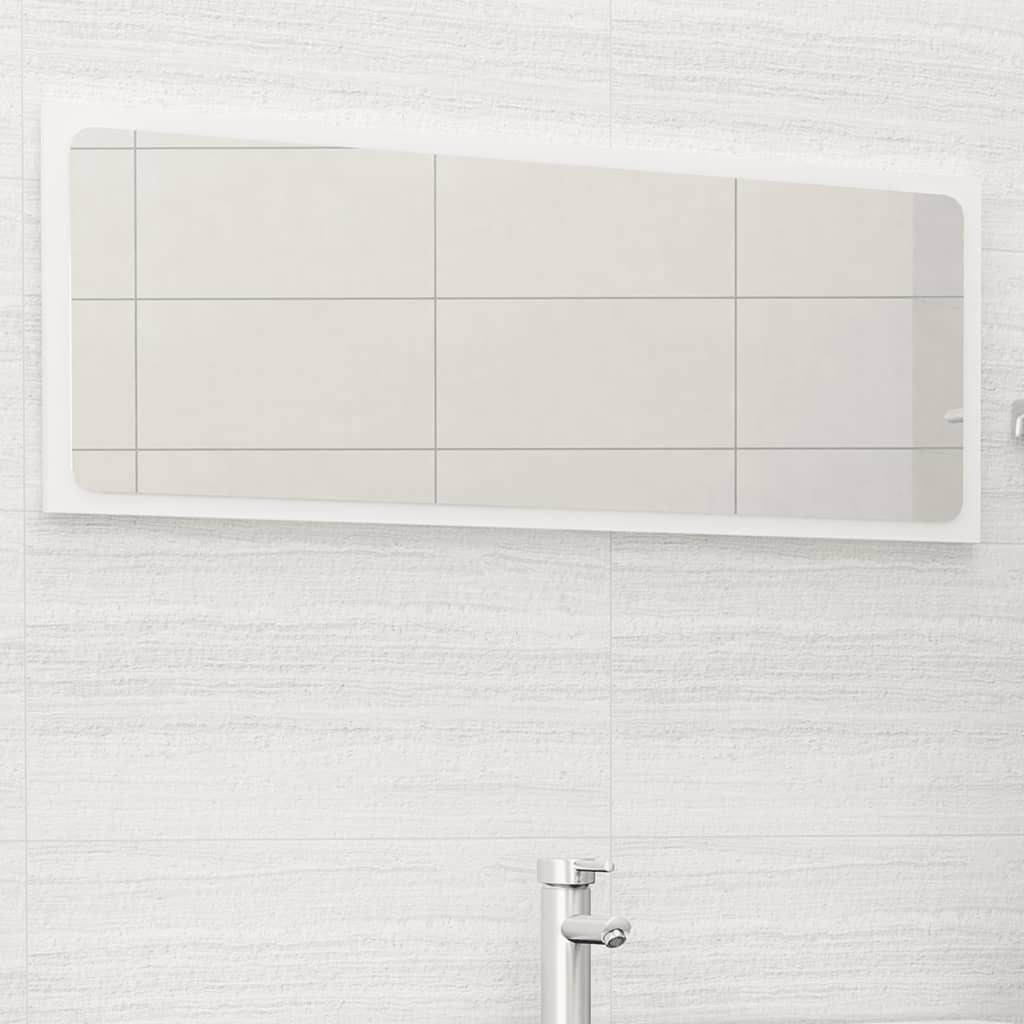 vidaXL vannasistabas spogulis, spīdīgi balts, 100x1,5x37 cm