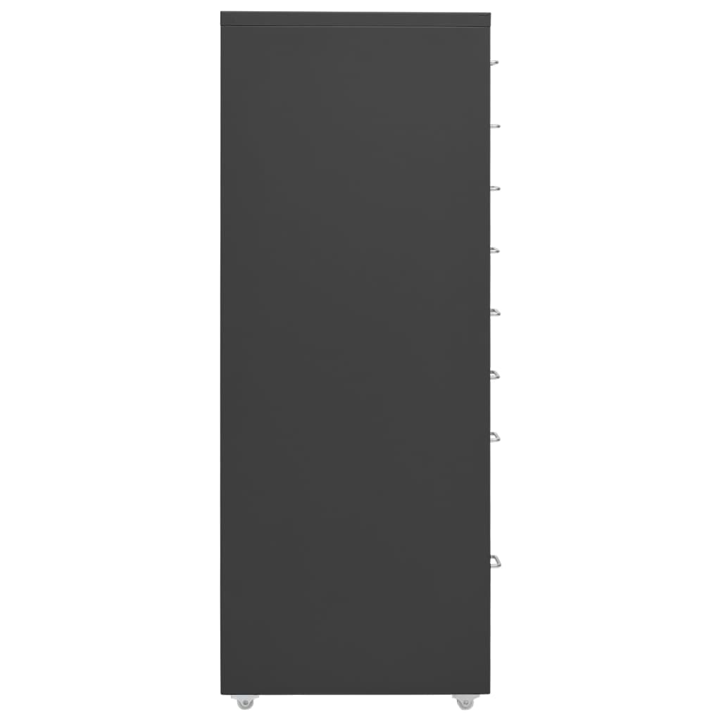 vidaXL failu skapis ar riteņiem, antracītpelēks, 28x41x109 cm, metāls