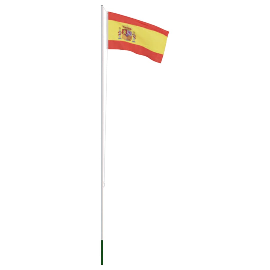 vidaXL Spānijas karogs un karoga masts, alumīnijs, 6,2 m