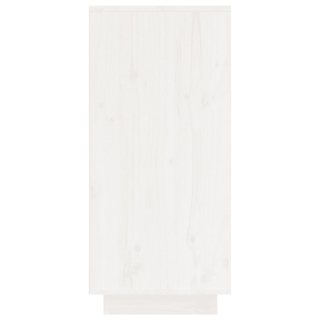vidaXL kumode, balta, 60x34x75 cm, priedes masīvkoks