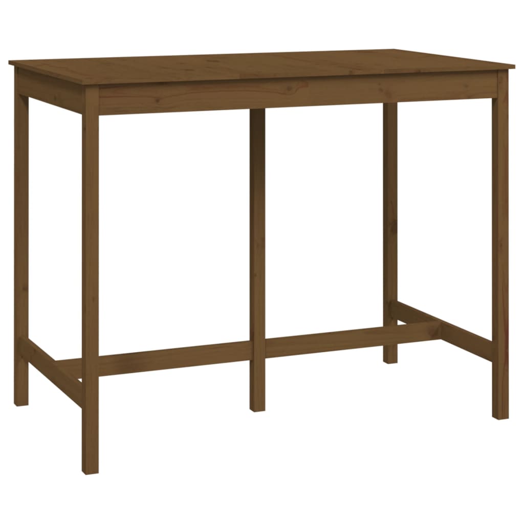 vidaXL bāra galds, medus brūns, 140x80x110 cm, priedes masīvkoks