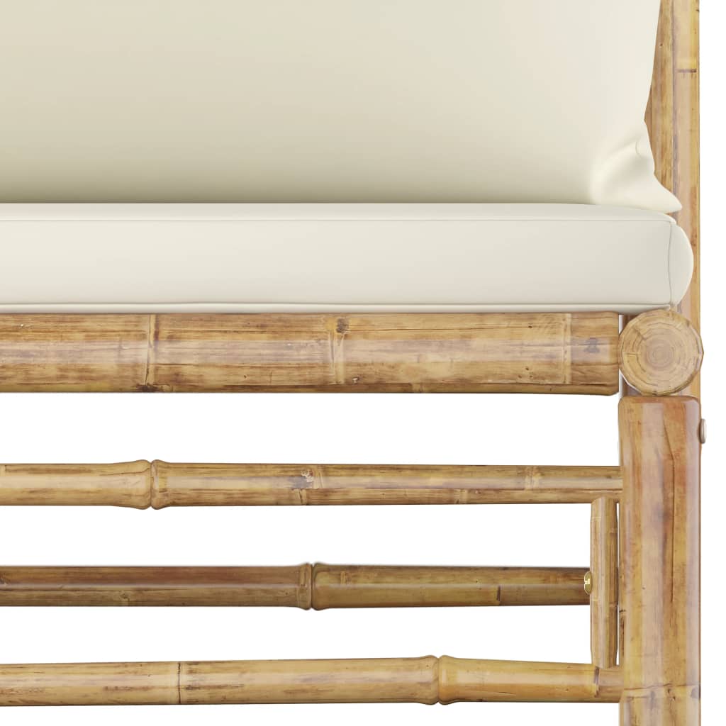 vidaXL 4-daļīgs dārza atpūtas mēbeļu komplekts ar matračiem, bambuss