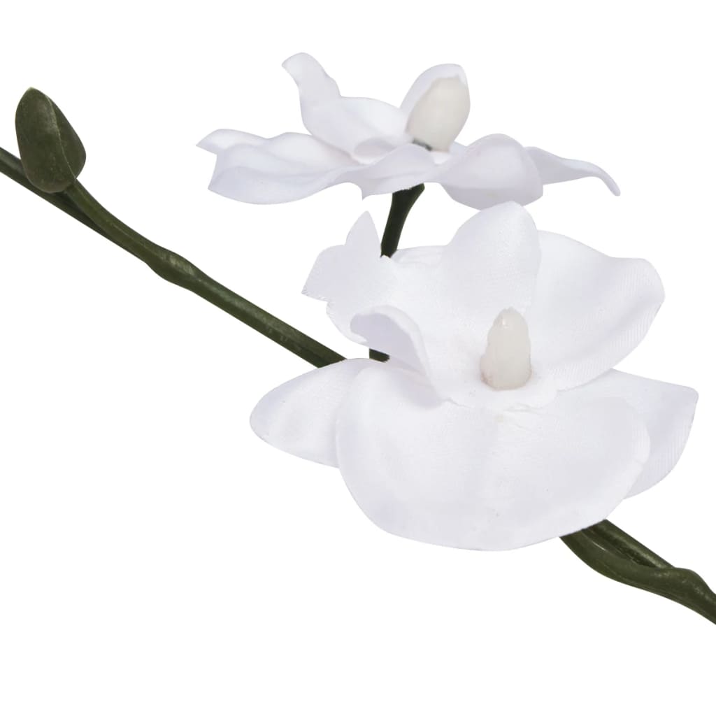vidaXL mākslīgā orhideja ar podiņu, 30 cm, balta