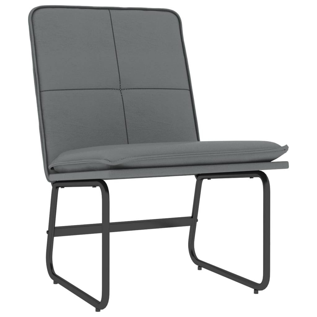vidaXL atpūtas krēsls, 54x75x76 cm, mākslīgā āda, pelēks