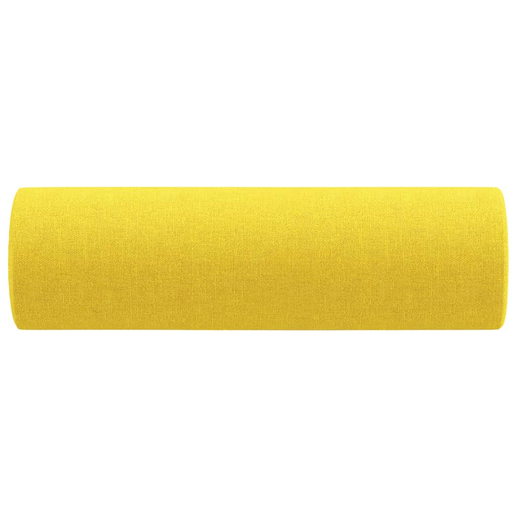 vidaXL dekoratīvi spilveni, 2 gab., Ø15x50 cm, gaiši dzeltens audums
