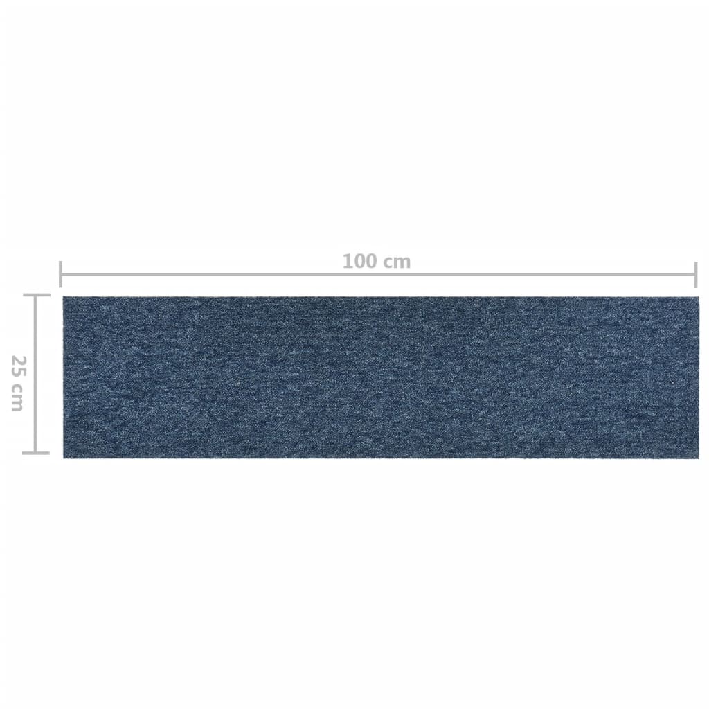 vidaXL paklājflīzes, 16 gab., 4 m², 25x100 cm, zilas