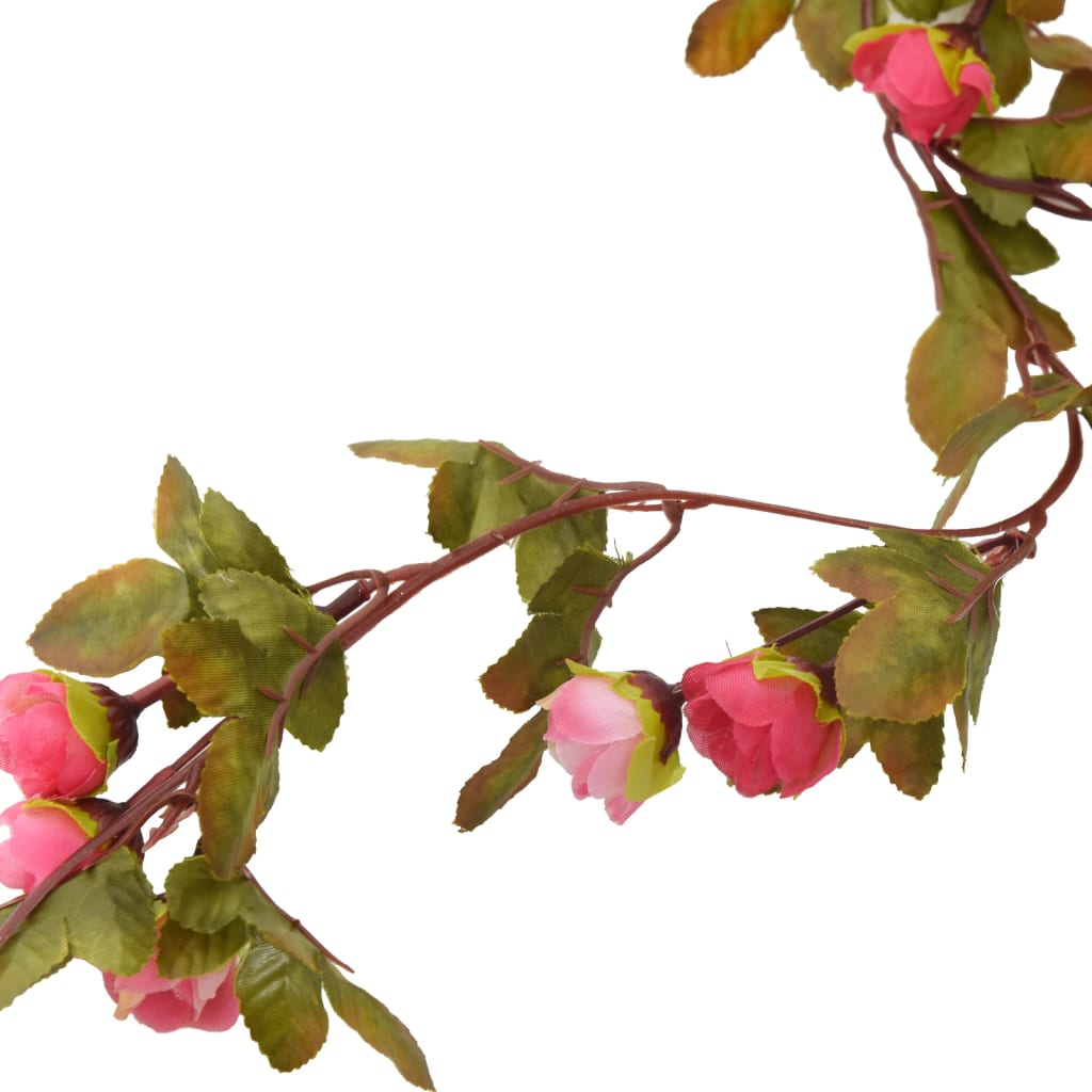vidaXL mākslīgo ziedu vītnes, 6 gab., rozi, 215 cm