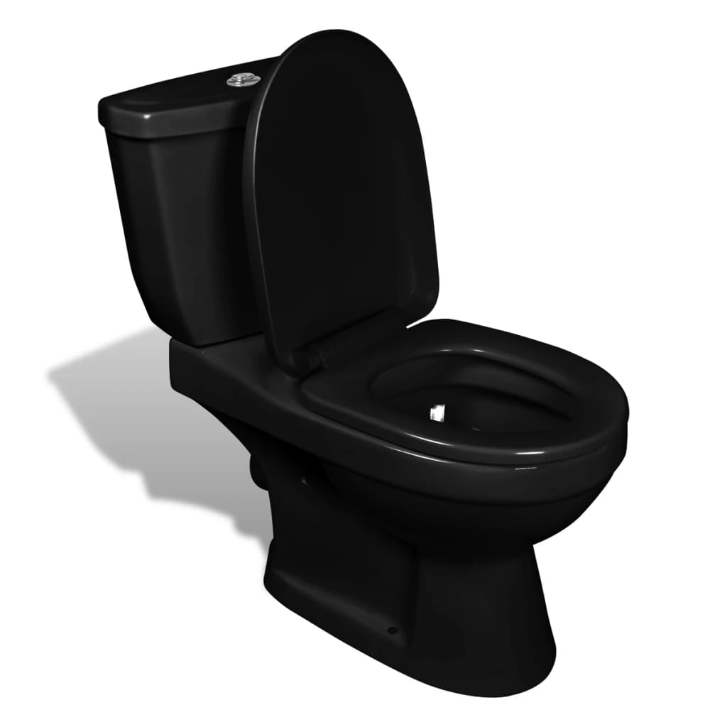 vidaXL tualetes pods ar tvertni, melns