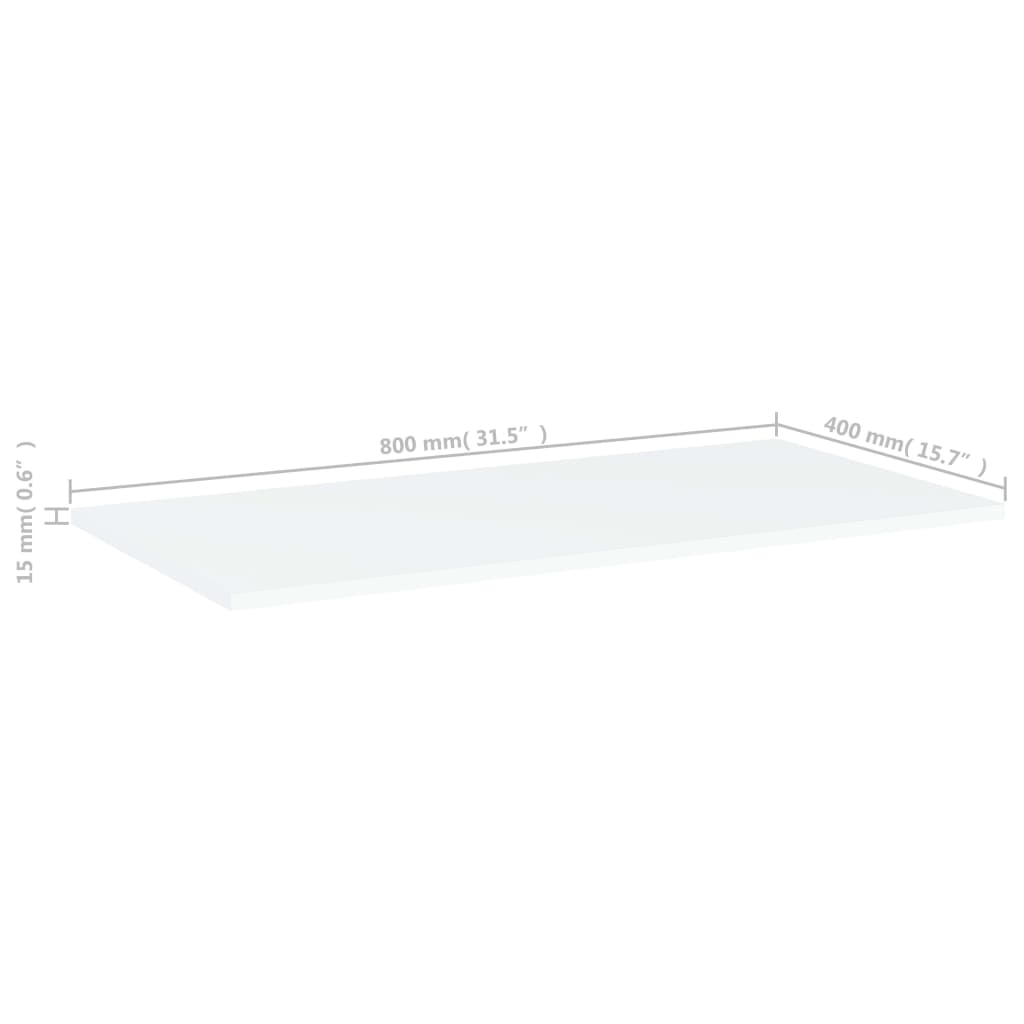 vidaXL plauktu dēļi, 4 gab., balti, 80x40x1,5 cm, skaidu plāksne